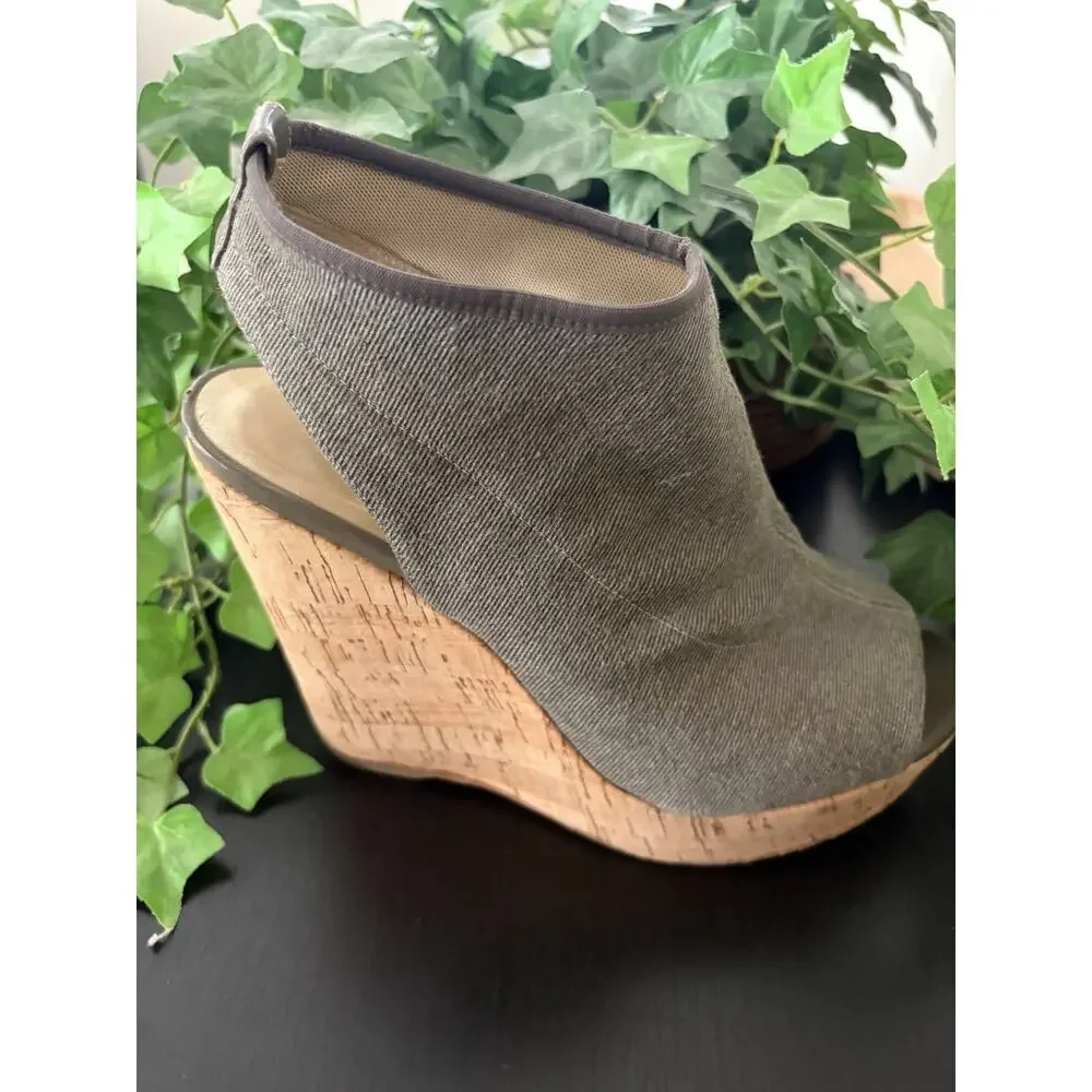 CLOSET CLEAN OUT STUART WEITZMAN PLATFORM CORK HEELS SLIDES SLINGBACK SHOES 7